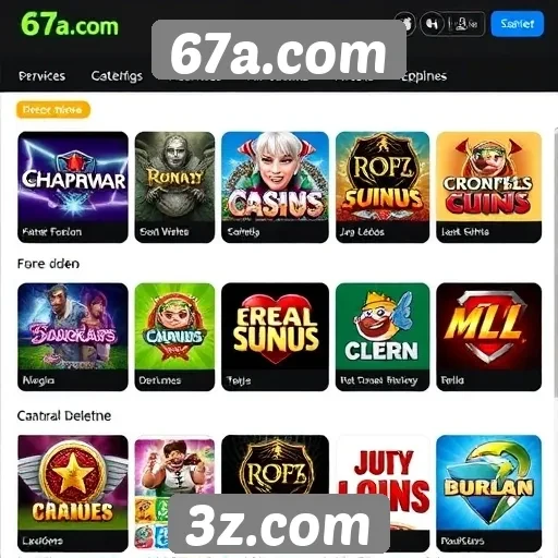 Exploração das categorias de jogos disponíveis em 67a.com